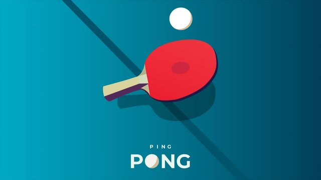 Ping pong Poster Template. Table and rackets for ping-pong. 