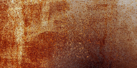 Abstract rusty metal background of painted metal texture with traces of corrosion.