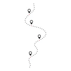 Route line vector template illustration