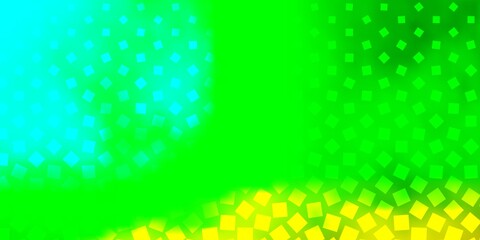Light Green, Yellow vector background in polygonal style. Colorful illustration with gradient rectangles and squares. Template for cellphones.