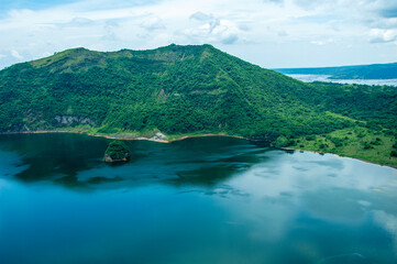Taal volcano crater lake in Tagatay in the Philippines