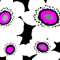 Abstract lovely sakura flowers pattern background. Creative cute floral hand drawn for your design