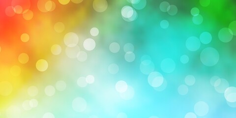 Light Blue, Yellow vector pattern with spheres. Colorful illustration with gradient dots in nature style. Pattern for booklets, leaflets.