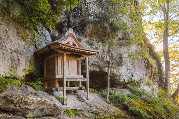 wooden mountain chapel in Tottori Prefecture, Japan