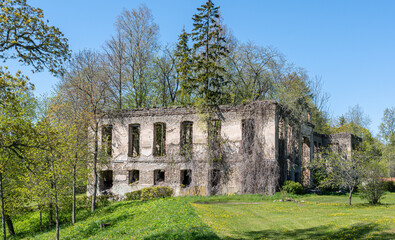 Fototapeta na wymiar ruins of manor in estonia