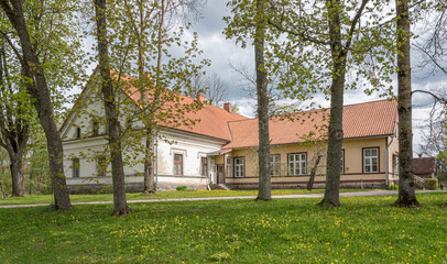 Fototapeta na wymiar manor of stone in estonia