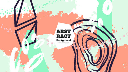 Abstract background illustration. Colorful lines, spots and dots. Decorative wallpaper, backdrop. Hand drawn texture, decor elements and shapes. Eps10 vector.