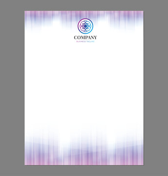 Purple Letterhead Template With Abstract Flower Logo