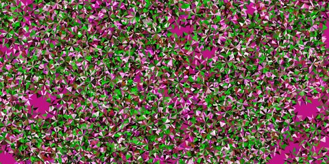 Light Pink, Green vector layout with beautiful snowflakes.