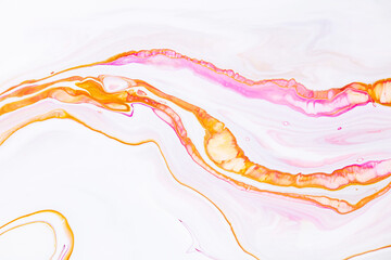 Fluid art texture. Abstract background with swirling paint effect. Liquid acrylic picture with...