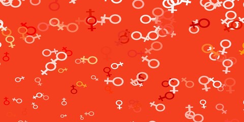 Light Red vector pattern with feminism elements.