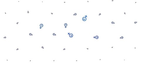 Light Blue, Yellow vector texture with women's rights symbols.