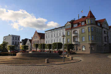 Marktplatz von Bergen auf der Insel Rügen