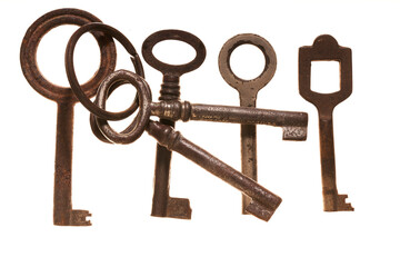 
bunch of ovintage and rusty keys