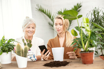 Grandmother with her granddaughter spending time together.