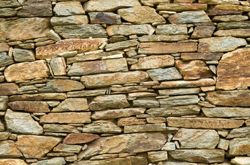 Old colorful stone wall  closeup
