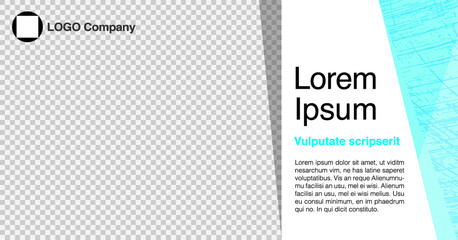 Minimalist graphic design layout template for advertising, creative & business concept, modern diagonal abstract background Geometric element. Blue & White with transparent theme, Vector illustration