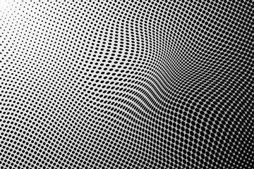 Halftone gradient wave pattern. Abstract halftone dots background. Monochrome dots pattern.Pop Art, Banner, Template for cover, card, flyer