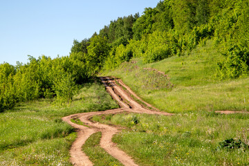 country road in wooded hills