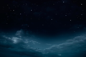 Naklejka na ściany i meble beautiful cloudy starry night sky 