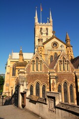 London - Southwark Cathedral. Filtered colors tone.