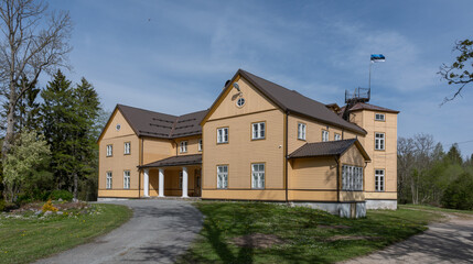 old wooden building in estonia europe