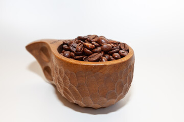 coffee beans in a kuksa
