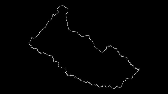 Caqueta Colombia map outline animation