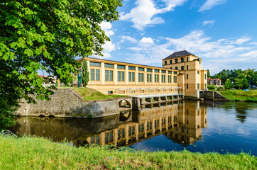Hydroelectric power plant on the Labe river in Nymburk, Czech republic