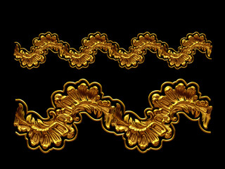 Ornament. Straight segment, combinable with a fourtyfive or ninety degree curve version, which can be found with the search term Lily