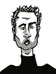 handsome young man cartoon character