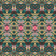 Tribal vintage abstract floral geometric ethnic seamless pattern ornamental