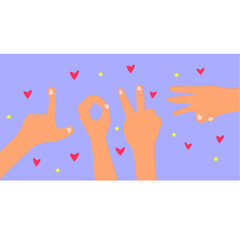 illustration of the hands that make up love