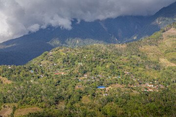 Fototapeta premium the serene view of Kampung Kiau of Bundu Tuhan