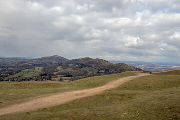 Fototapeta na wymiar Storm clouds over the Malvern hills of England in the springtime