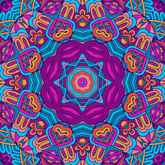 Colorful Tribal Ethnic Festive Abstract Floral Vector Pattern
