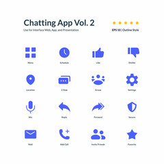 chat icon set interface app part 2 vector graphic design illustration