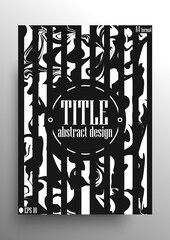 Abstract modern 3D poster with marble effect. Black and white color, frame and lines, designed in A4 format for posters, planners, banners, notebooks etc. EPS 10 vector