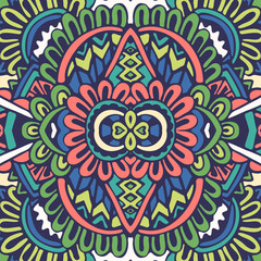 Abstract festive colorful grunge vector ethnic tribal pattern