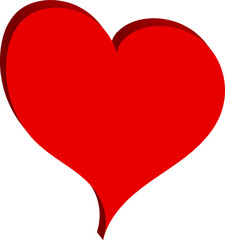 3 d red heart - outline drawing for an emblem or logo. Template for greeting card for Valentine's Day.