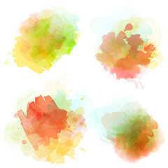 Watercolor stains set isolated on white background