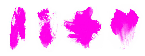 Vector pink set of beautiful smears brushes for painting