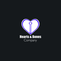 Fototapeta premium hearts and bones logo 