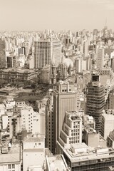 Sao Paulo. Sepia toned vintage filter photo.
