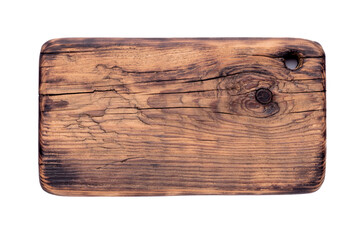 Wooden cutting board on a white isolated background