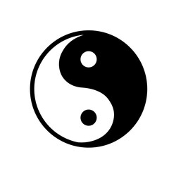 Yin Yang symbol with border. Vector.