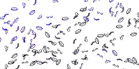 Light Pink, Blue vector texture with women's rights symbols.