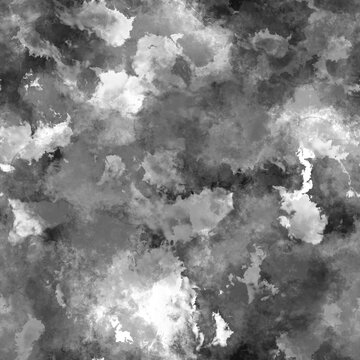 Seamless cloud pattern - black white and grey color