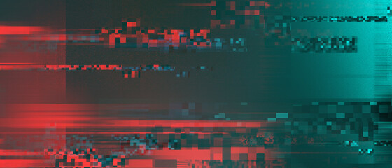 Glitch damaged signal transmitting background © MaksymFilipchuk