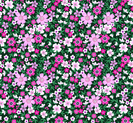 Fototapeta na wymiar Elegant floral pattern in small pink flower. Liberty style. Floral seamless background for fashion prints. Ditsy print. Seamless vector texture. Spring bouquet.